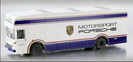 mercedes-benz race car transporter «porsche motorsport» - white 12205 Модель 1:43
