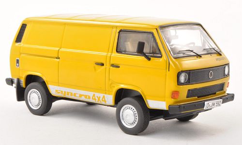 Модель 1:43 Volkswagen Bulli T3b Syncro 4x4 Box Wagon (фургон) - yellow (L.E.500pcs)