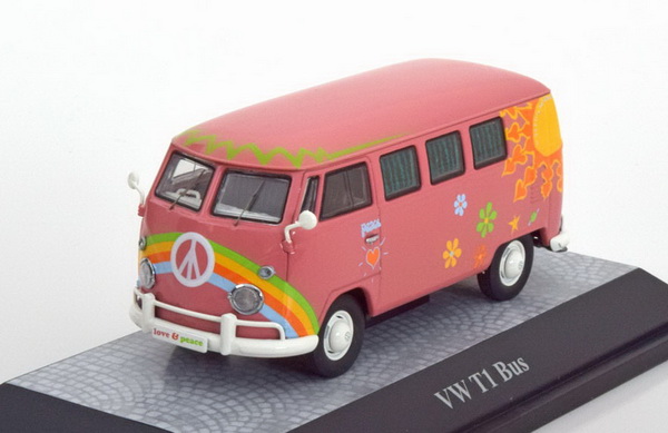 Модель 1:43 Volkswagen T1 Bus «Flower Power» - pink