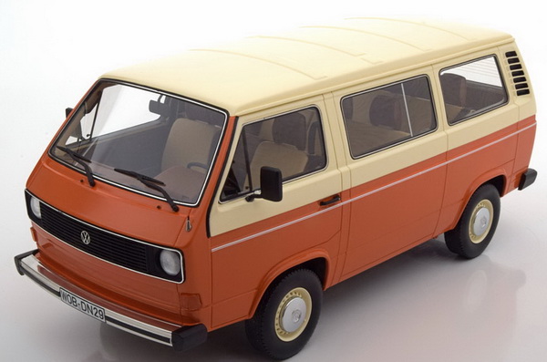 volkswagen t3 bus - orange/beige 30025 Модель 1:18
