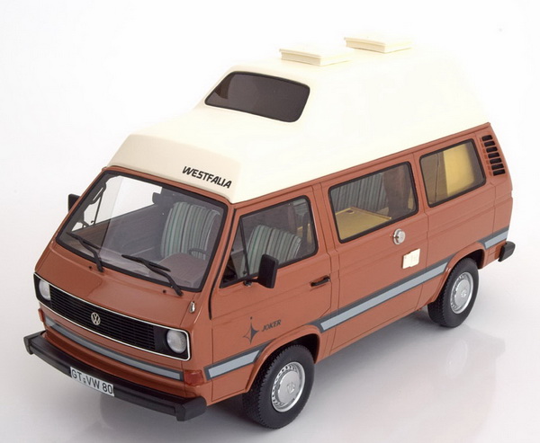 Модель 1:18 Volkswagen T3a Westfalia «Joker» - brown/matt white