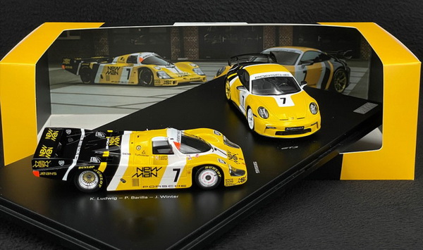 Модель 1:43 Набор Porsche 956 n° 7 Winner 24h Le Mans 1985 & Porsche 911 GT3 Type 992 2022 Paolo Barilla