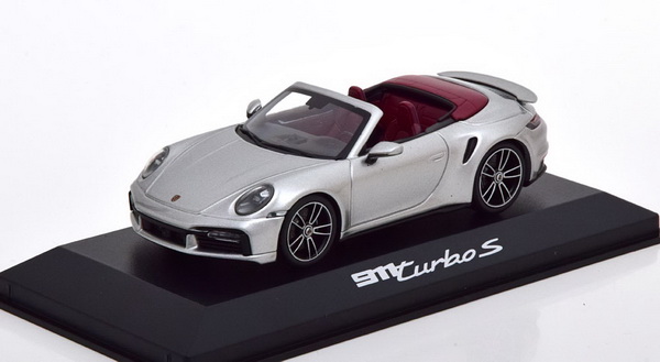 Модель 1:43 Porsche 911 (992) turbo S Cabrio 2020 - silver-grey met.