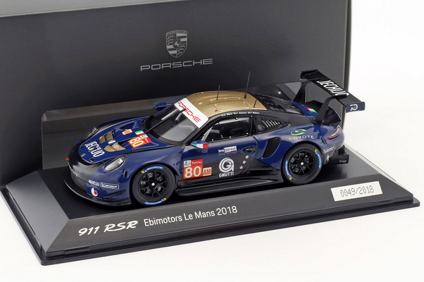 Porsche 911 (991 II) RSR №80 Ebimotors 24h Le Mans (E.Maris - C.Nielsen - F.Babini) (L.E.2018pcs) WAP0209230K Модель 1:43