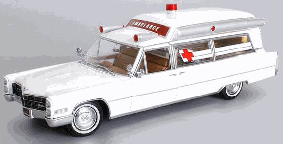Модель 1:18 Cadillac S - S 48` High Top Ambulance - white