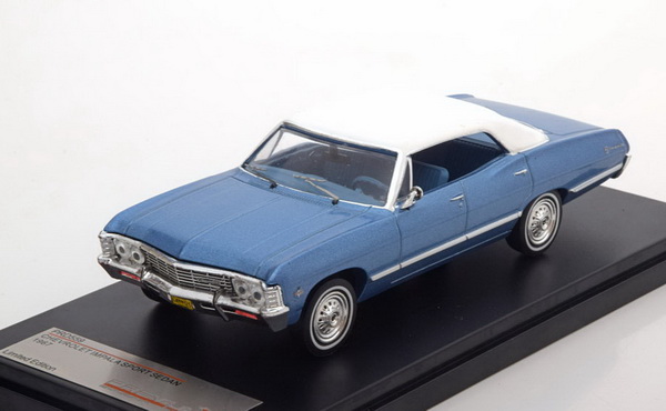chevrolet impala sport sedan 1967 metallic blue/white PRD559 Модель 1:43