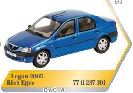 dacia/renault logan - blue egee 7711237301 Модель 1:43