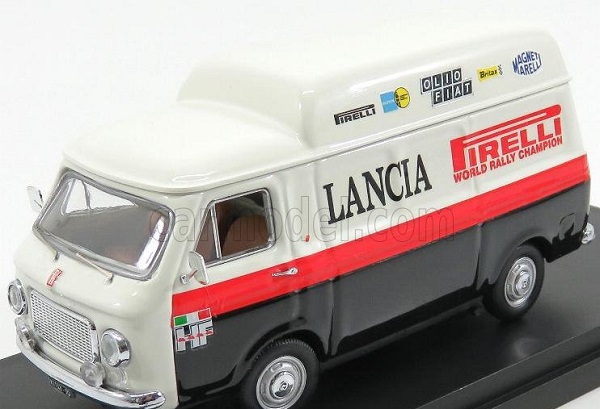 FIAT 238 Van Tetto Alto (1970) - Assistenza Rally Pirelli Lancia, White Black Red RIO4549 Модель 1:43
