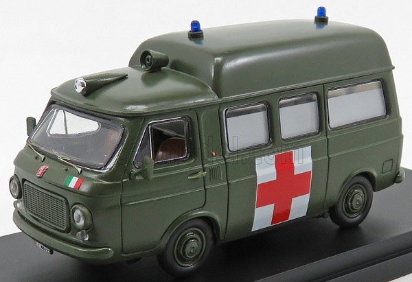 fiat 238 van tetto alto ambulanza esercito italiano (1970), military green RIO4625 Модель 1:43