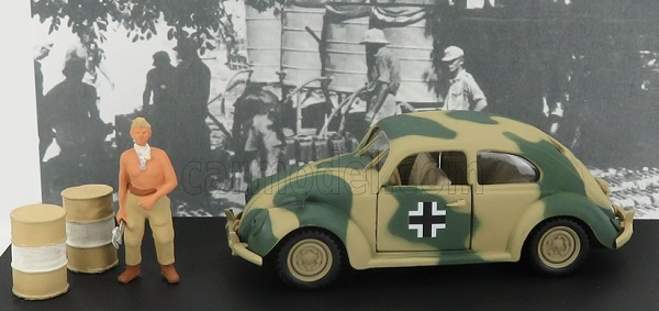 Модель 1:43 VOLKSWAGEN Africa Korps Wehrmacht (1941) With Figures, Military Green Sand