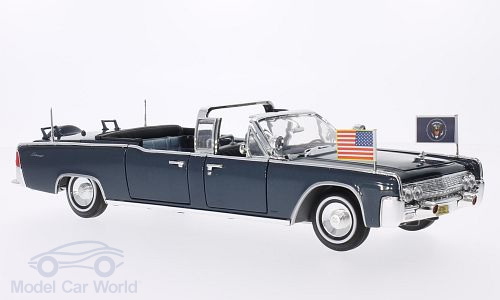 Модель 1:24 Lincoln Continental Limousine SS-100-X «Quick Fix» (John Fitzgerald Kennedy) - midnight blue met