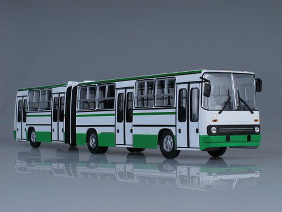 ikarus 280.64 city bus articulated - moscow / Икарус 280.64 автобус городской сочле, планетарные двери - Москва - white/green 6900078200002 Модель 1:43