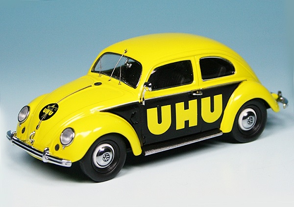 VW Brezelkäfer "UHU Klebstoff" yellow/black 002793 Модель 1:43