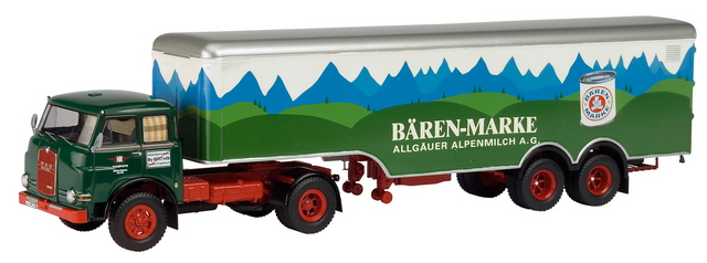 Модель 1:43 MAN 10.212F semitrailer truck «Baeren-Marke»