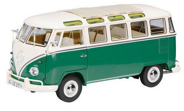 Модель 1:18 Volkswagen Bulli T1b Samba - green/white