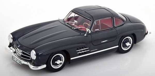 mercedes-benz 300 sl (w198) gullwing 1954-1957 - grey (red interior) 0451 Модель 1:18