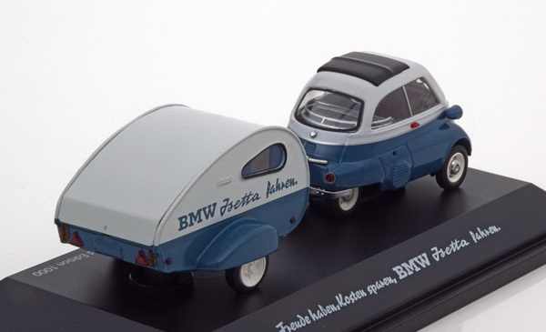 Модель 1:43 BMW Isetta mit Wohnwagen 60 Jahre Isetta 1955-2015