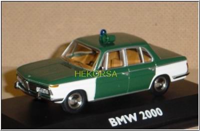 bmw 2000 «polizei» - green/white 2168 Модель 1:43