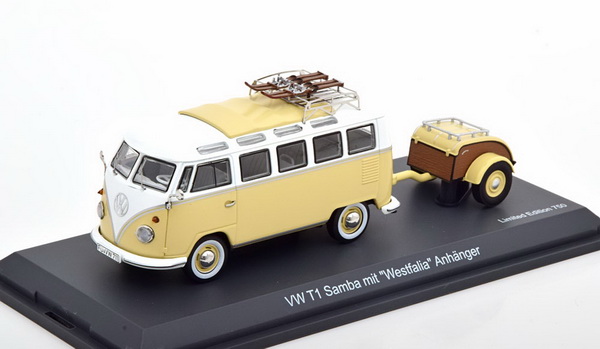 Модель 1:43 Volkswagen T1 Set Samba с прицепом Westfalia (L.E.750pcs)