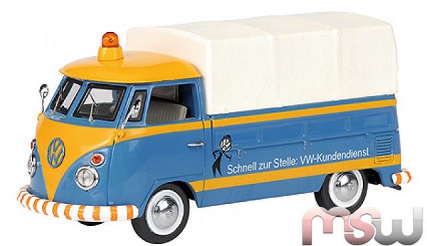 volkswagen t1 «vw kundendienst» пикап с тентом и мигалкой 3086 Модель 1:43