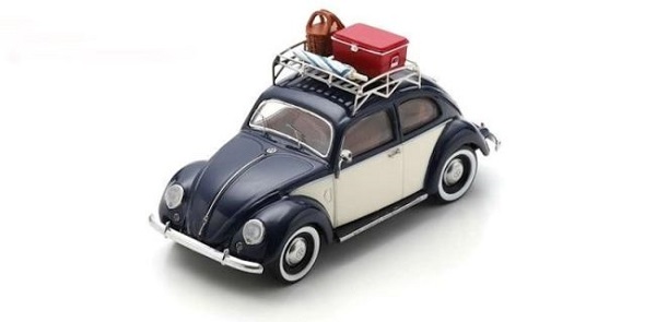 VW Brezelkäfer "Summer Holiday" darkblue/beige 450728800 Модель 1:43