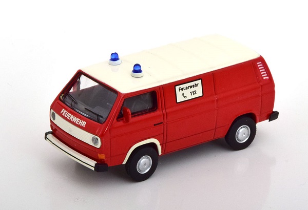 VW T3 Lieferwagen Feuerwehr Red White 452027900 Модель 1:64