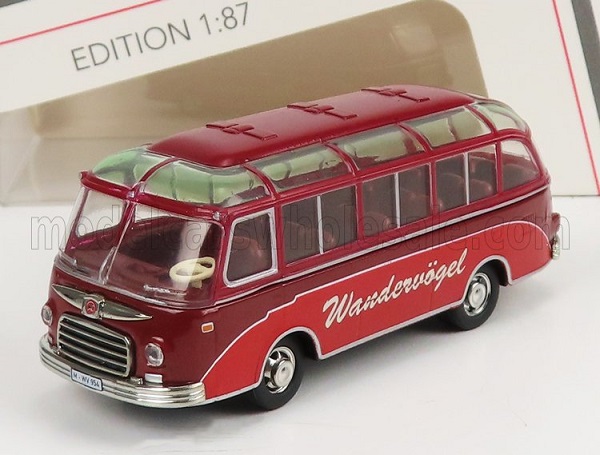 setra s6 autobus wandervogel with 5x figures (1955), 2 tone red 452669200 Модель 1:87