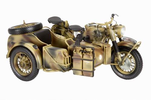 Модель 1:10 BMW R 75 мотоцикл с коляской Вермахт