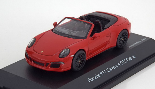 Porsche 911 (991) Carrera 4 GTS Cabrio 2014 - red 7586 Модель 1:43
