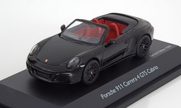 porsche 911 (991) carrera 4 gts cabrio 2014 - black 7587 Модель 1:43