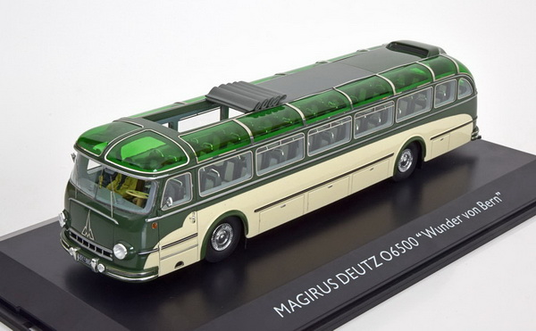 Модель 1:43 Magirus-Deutz O 6500 Bus «Wunder von Bern» - green/cream