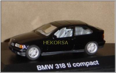 bmw 318ti compact (e36) - schwarz HEKO070 Модель 1:43