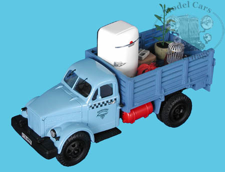Модель 1:43 Модель 51Т грузовое такси, на сжиженном газе «Переезд»/ -51T Taxi truck [бежевая кабина; серый кузов]
