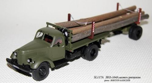 ЗиЛ-164 лесовоз с прицепом-роспуском / zil-164 with timber semi-trailer SL117 Модель 1:43