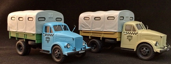 Модель 1:43 51Р грузопассажирское такси (высокий борт , задняя дверь) - голубая кабина