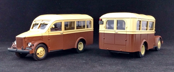Модель 1:43 Автобус Аремкуз (первого проекта) ,городской вариант (беж./тёмно коричневый) (серия 25 экз.)