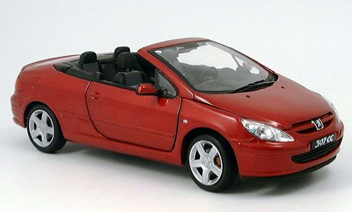 Модель 1:18 Peugeot 307 CC Open - red met