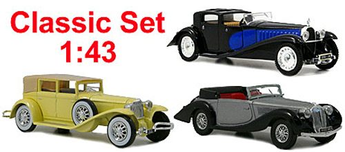 Модель 1:43 Bugatti, Delahaye, Cord 3er-Set Classik