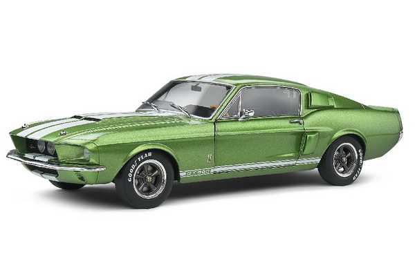 shelby mustang gt500 1967 lime green/ white stripe S1802907 Модель 1:18