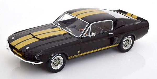 Модель 1:18 Ford Mustang Shelby GT500 1967 - black/gold