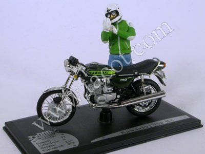 Модель 1:18 Kawasaki 750 H2 Joe Bar Team with figurine
