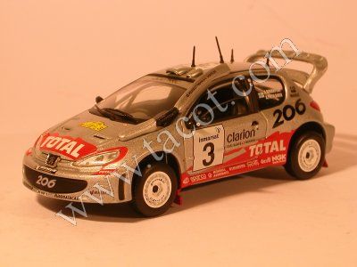 Модель 1:43 Peugeot 206 WRC №3 Safari (Harri Rovanpera - Risto Pietilainen)
