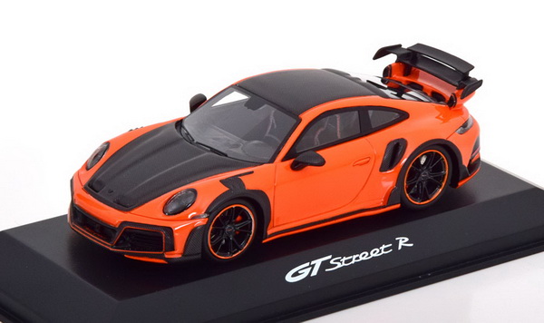 Модель 1:43 Porsche 911 (992) Turbo Techart GTstreet R - orange/carbon