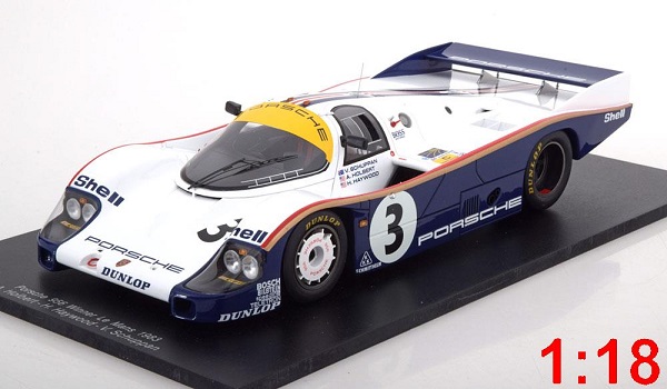 Модель 1:18 Porsche 956 №3 «Rothmans» Winner 24h Le Mans (Alvah Robert «Al» Holbert - Hurley Haywood - Vernon «Vern» Schuppan) mit Decals