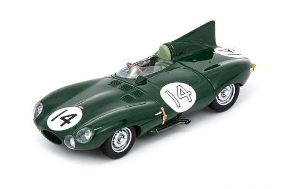 jaguar - d-type 3.4l s6 spider team jaguar cars ltd n 14 2nd 24h le mans 1954 duncan hamilton - tony rolt - green S2925 Модель 1:43