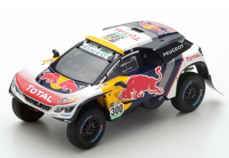 Модель 1:43 Peugeot 3008 DKR №300 Red Bull, Rallye Dakar (Stephane Peterhansel - Jean-Paul Cottret)