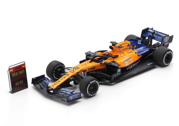 Модель 1:43 McLaren Renault MCL34 №55 USA GP 2019 Formula One 100th GP (Carlos Sainz Jr.)
