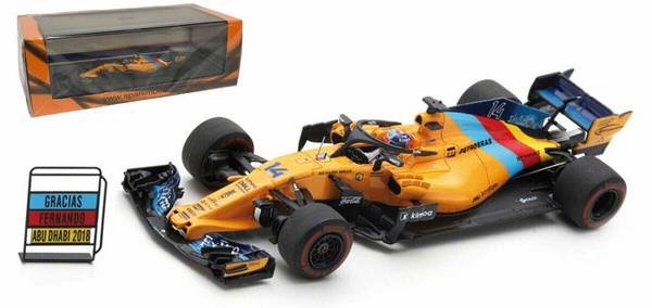 Модель 1:43 McLaren F1 Team №14 Abu Dhabi GP (Fernando Alonso) (Last Race - Special package with tyre marks)