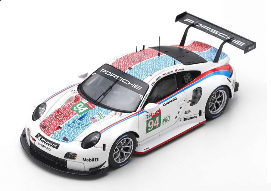 Porsche 911 RSR #94 24h Le Mans 2019 S. Müller - M. Jaminet - D. Olsen S7939 Модель 1:43