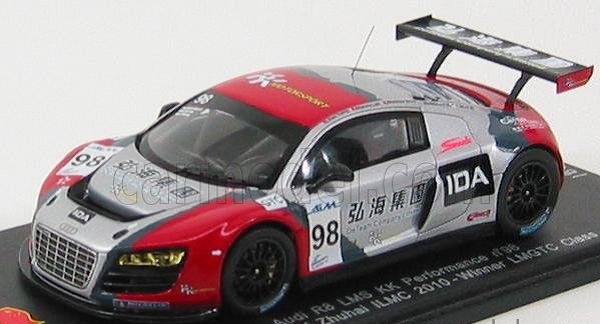 Модель 1:43 Audi R8 Lms Kk Performance №98 1000km Zhuhai Ilmc Winner Class Lmgtc (2010) M.Lee - A.Yoong - M.Marsh, red silver
